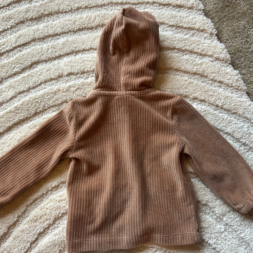 Disney Baby Winnie the Pooh Hooded Jacket Brown Corduroy 6–9M NWOT - Picture 4 of 6